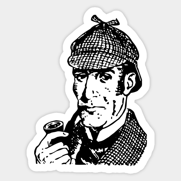 Sherlock Holmes Sticker by Vintage Sketches